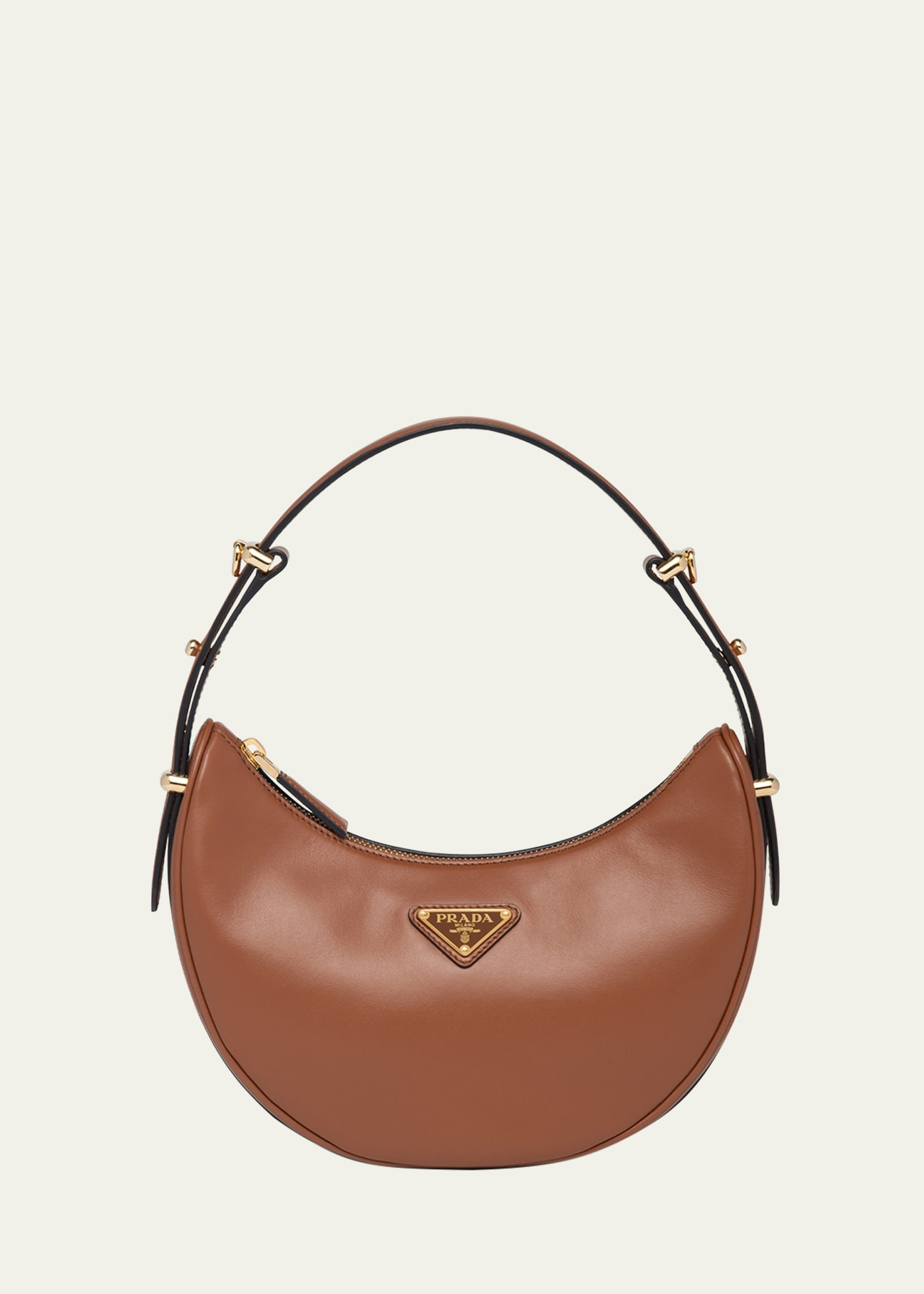Prada Zip Calf Leather Shoulder Bag | Bergdorf Goodman