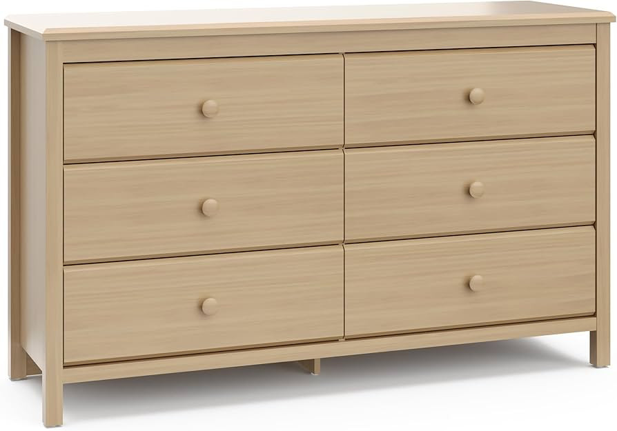 Storkcraft Alpine 6-Drawer Dresser (Driftwood) – GREENGUARD Gold Certified, Brown Dresser for B... | Amazon (US)