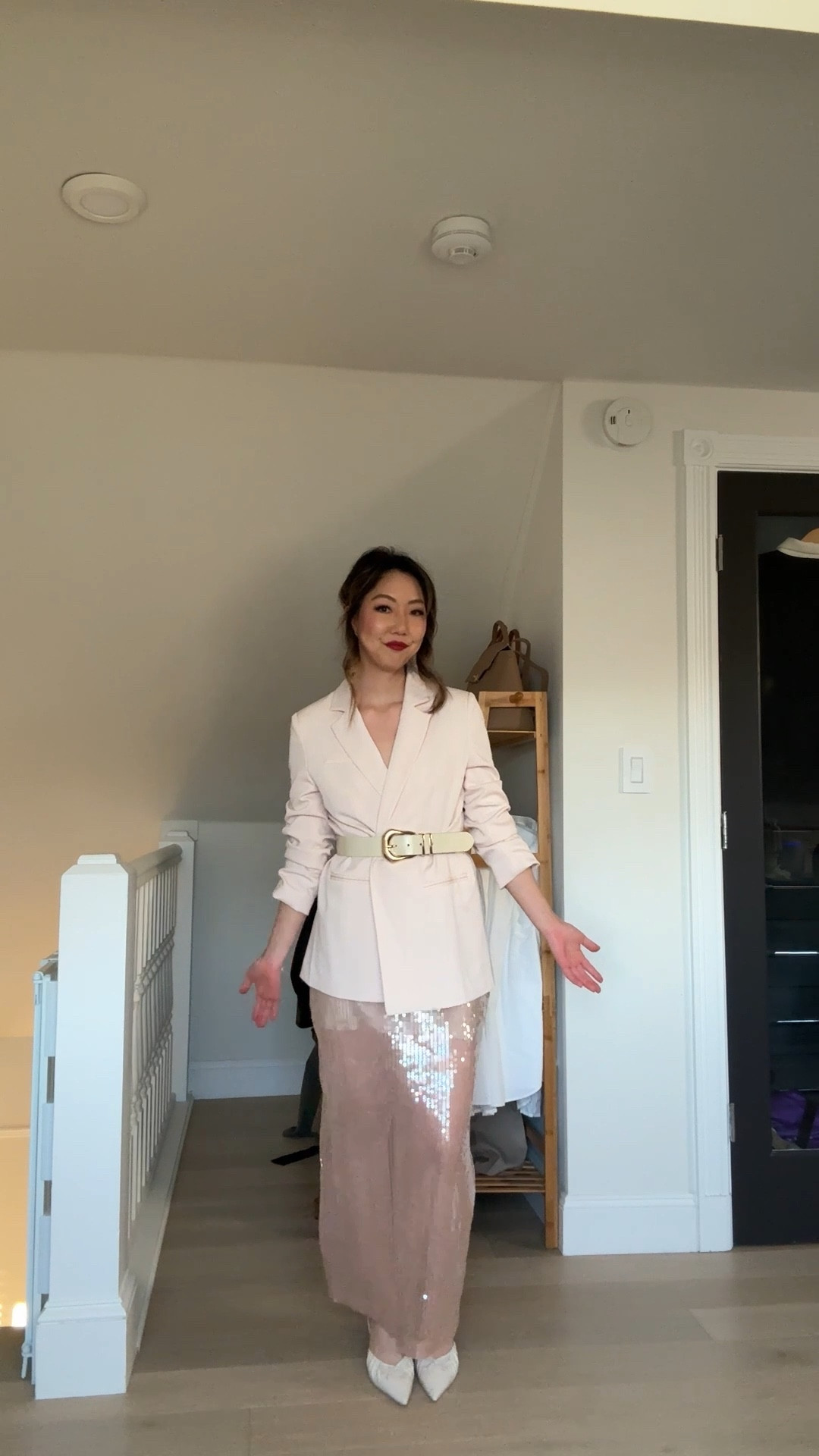 Didn’t wear this outfit to my company holiday party but I love the skirt! 