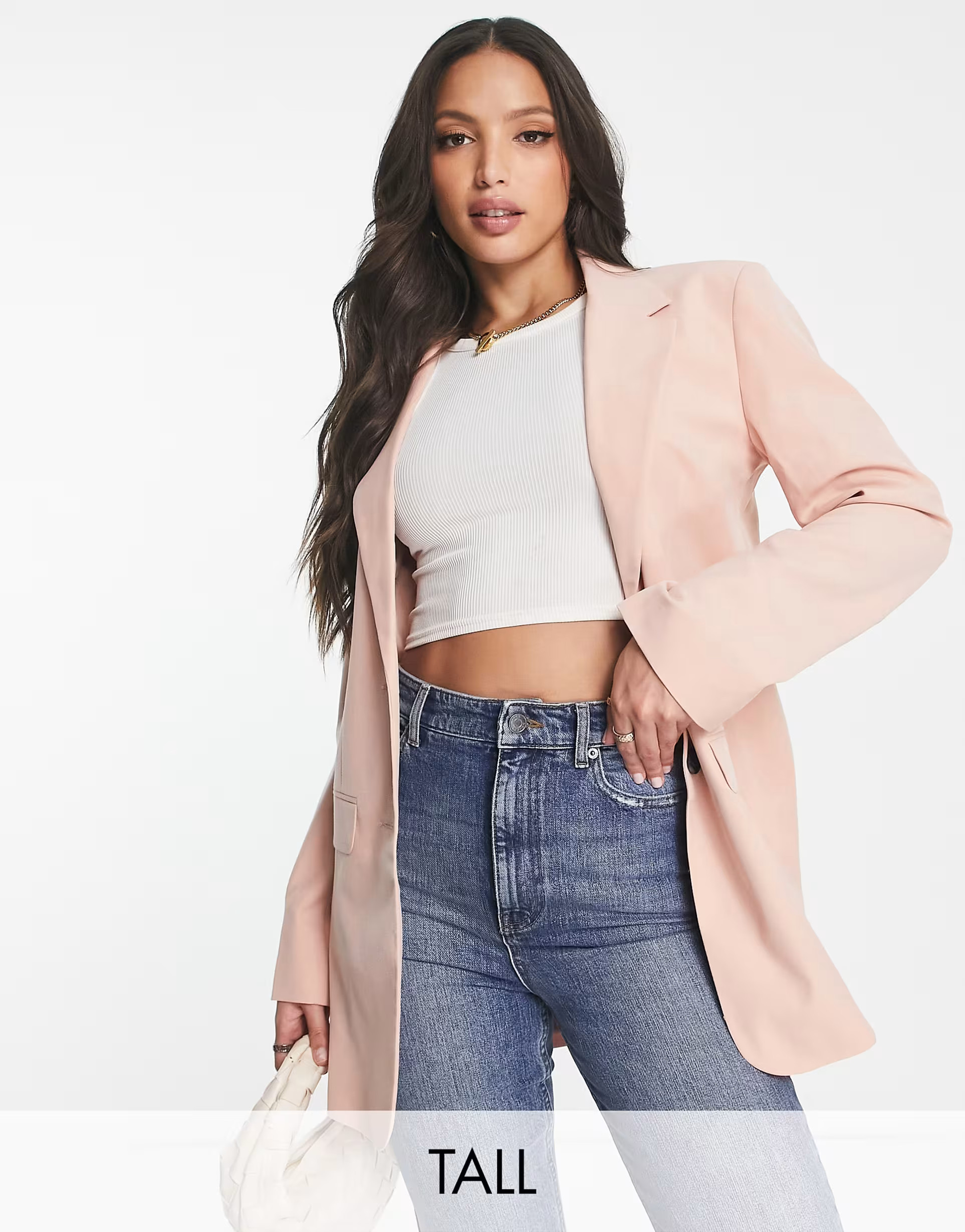ASOS DESIGN Tall Mix & Match slim boy blazer in blush | ASOS (Global)