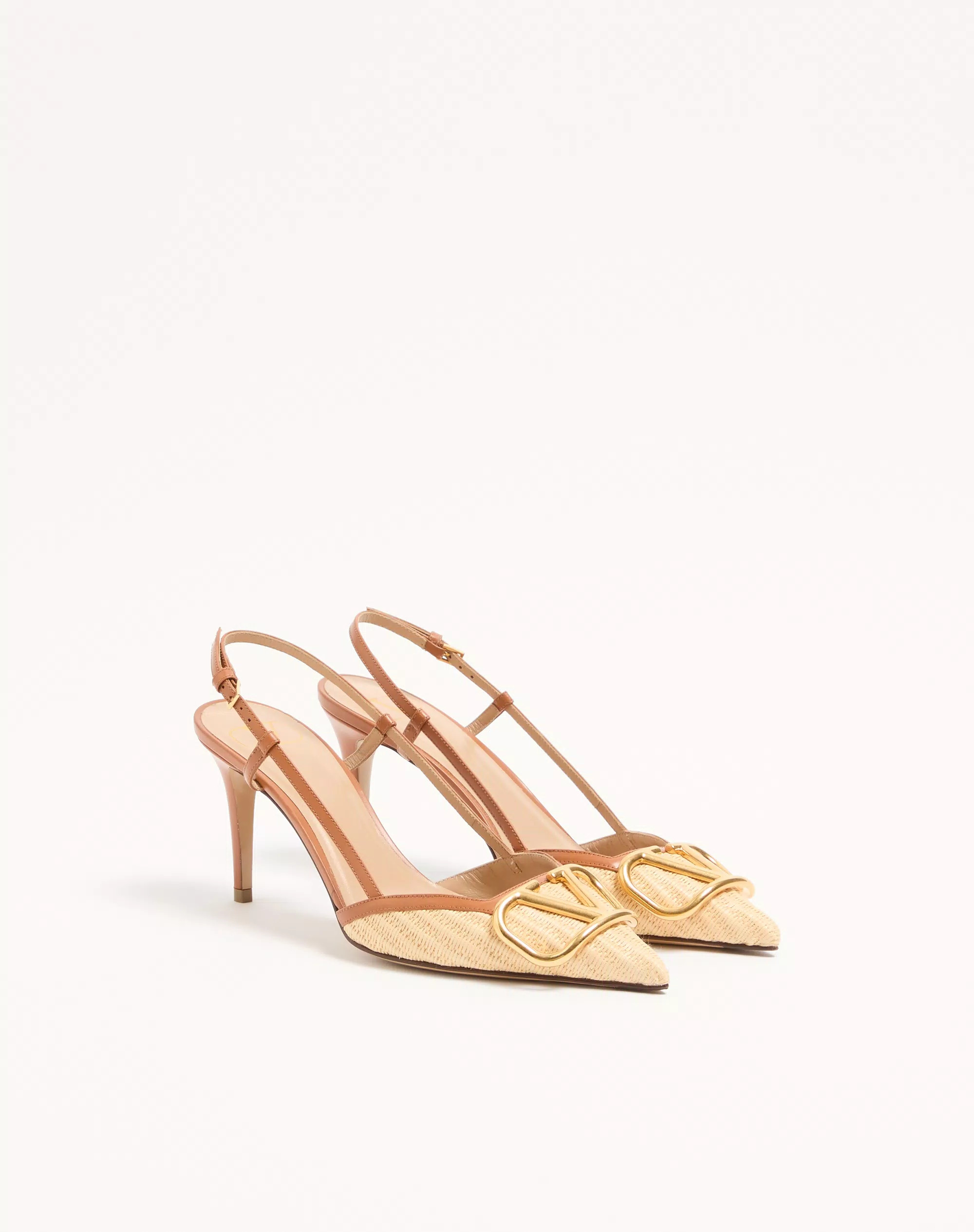 VLogo Signature Raffia Slingback Pumps 80Mm | Valentino