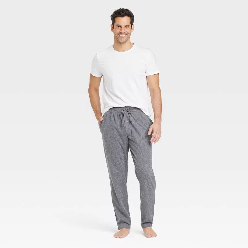 Men's Solid Pants with White T-Shirt Knit Sleep Pajama Set - Goodfellow & Co™ Charcoal Gray | Target