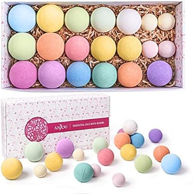 Anjou 20 Packs Bath Bombs Gift Set, Scented Vegan Natural Essential Oils Spa Bath Fizzies for Moi... | Amazon (CA)