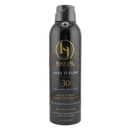Black Girl Sunscreen - Make it Glow Face & Body Moisturizing Sunscreen Spray SPF 30 No White-Residue for Melanin Rich Skin (SPF-30-5oz-Spray) | Walmart (US)