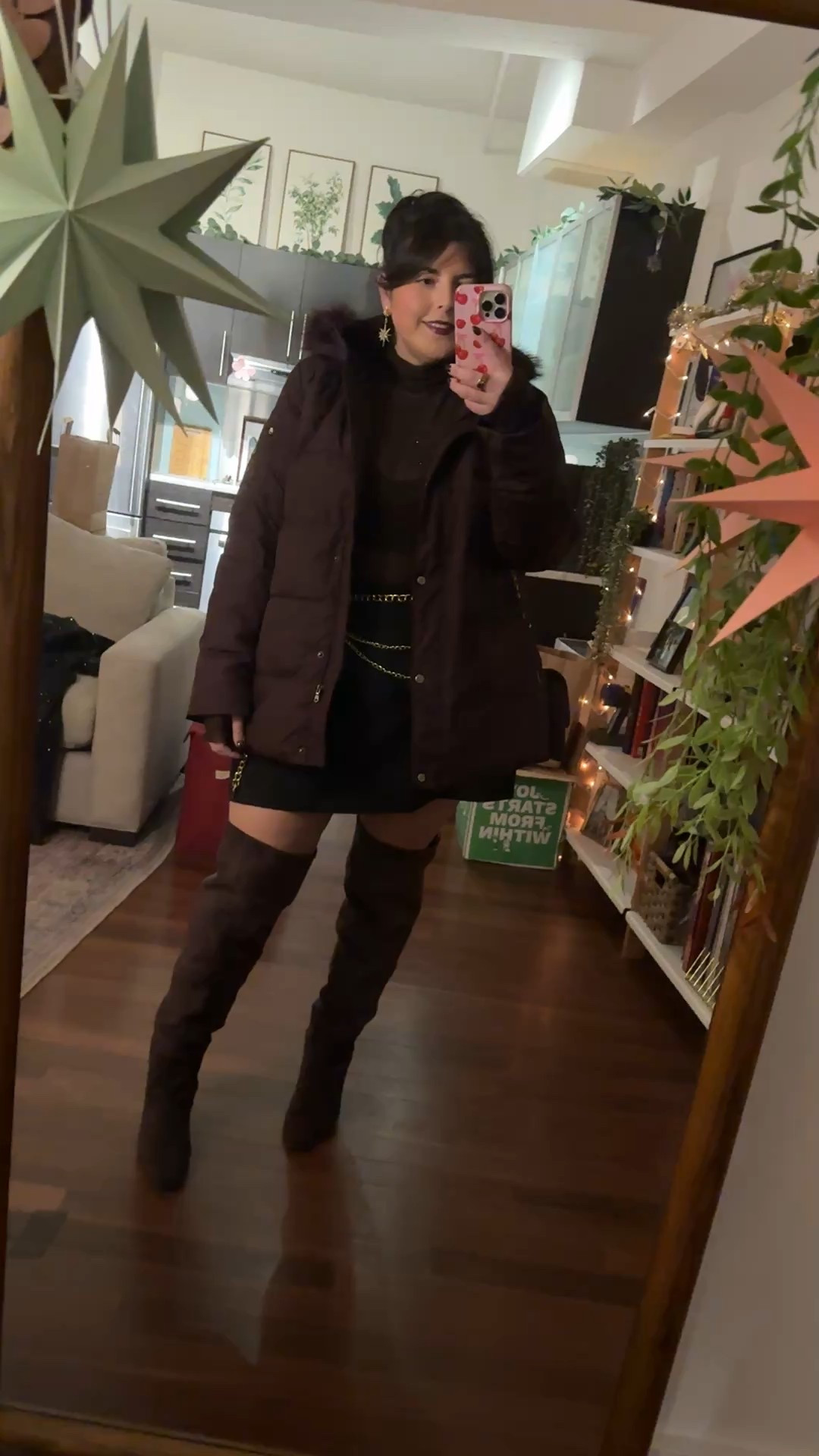 Outfit of the night for a holiday party! Absolutely loving chocolate brown and deep wine cherry red combo. I felt stunning! 

#LTKHoliday #LTKPlusSize #LTKootd