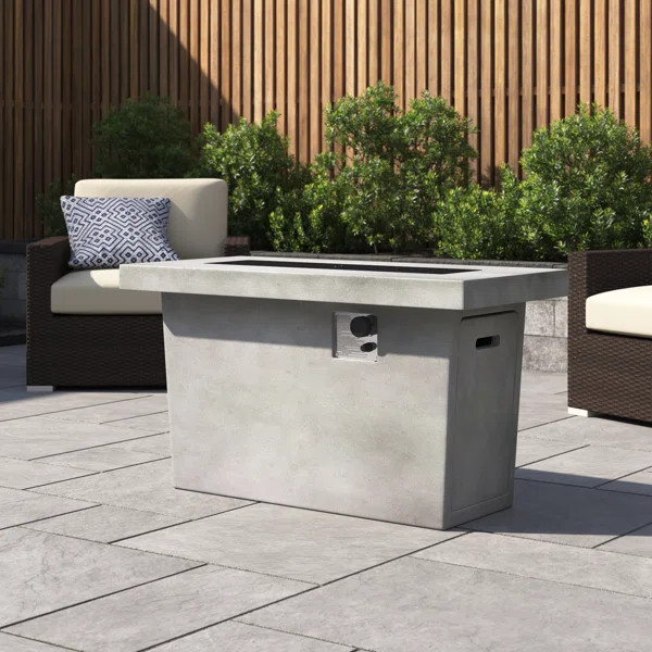 Name:Losantville 23.6" H x 42.3" W Composite Propane Outdoor Fire Pit Table with Lid | Wayfair North America