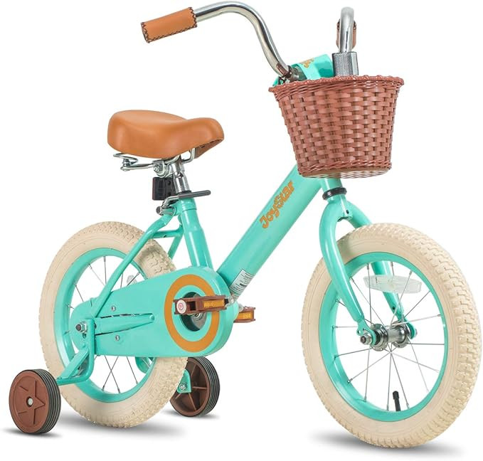 JOYSTAR Vintage Kids Bike with Training Wheels & Basket, 12 14 16 Inch Girls Bike for 2-7 Years O... | Amazon (US)