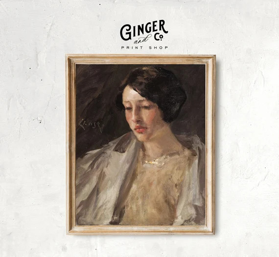 Portrait of Esther  Female Figure Vintage Oil Painting - Etsy | Etsy (US)