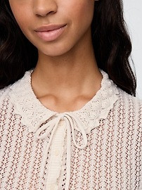 Gap × DÔEN Linen-Blend Pointelle Cardigan | Gap (US)