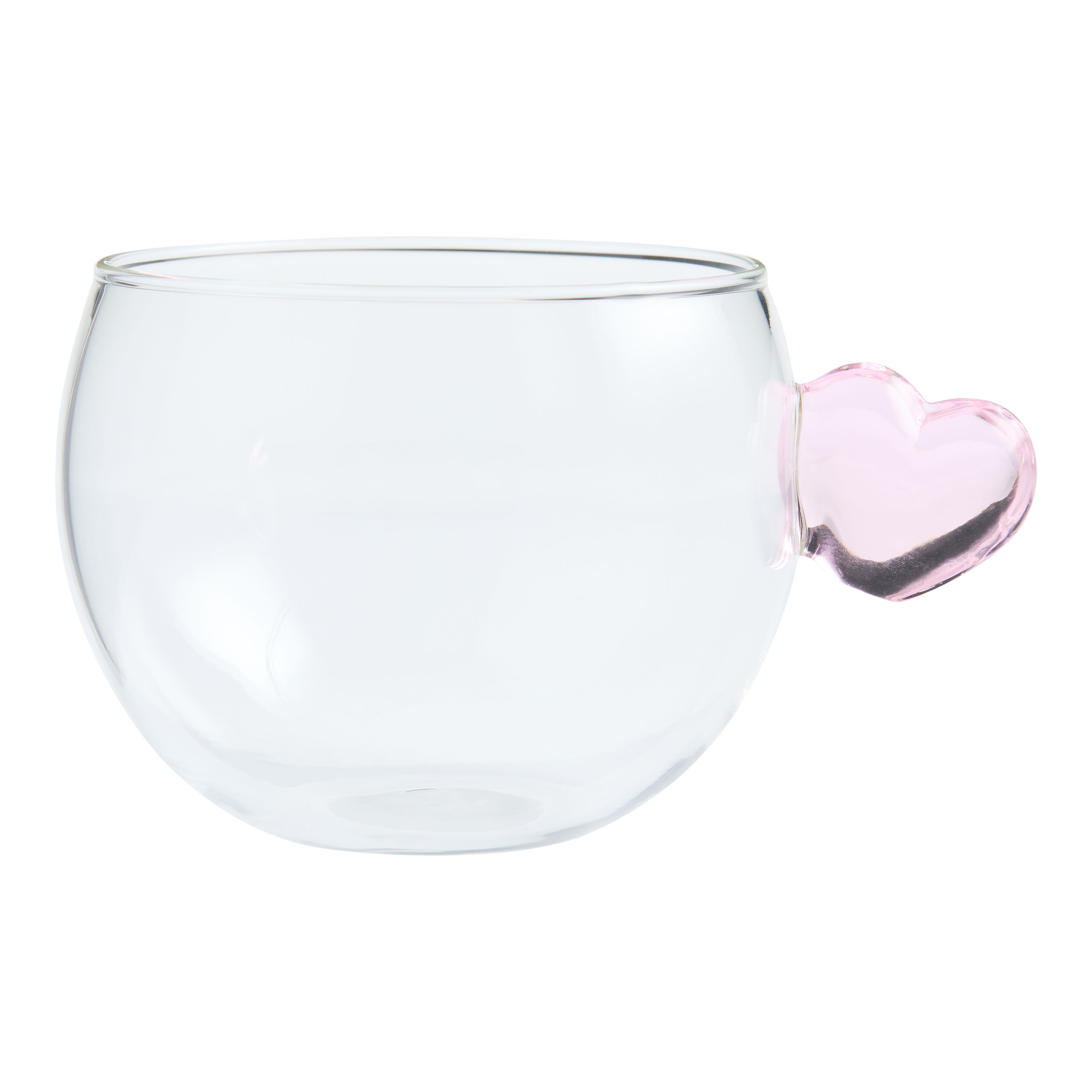 Pink Heart Handle Glass Espresso Mug | World Market