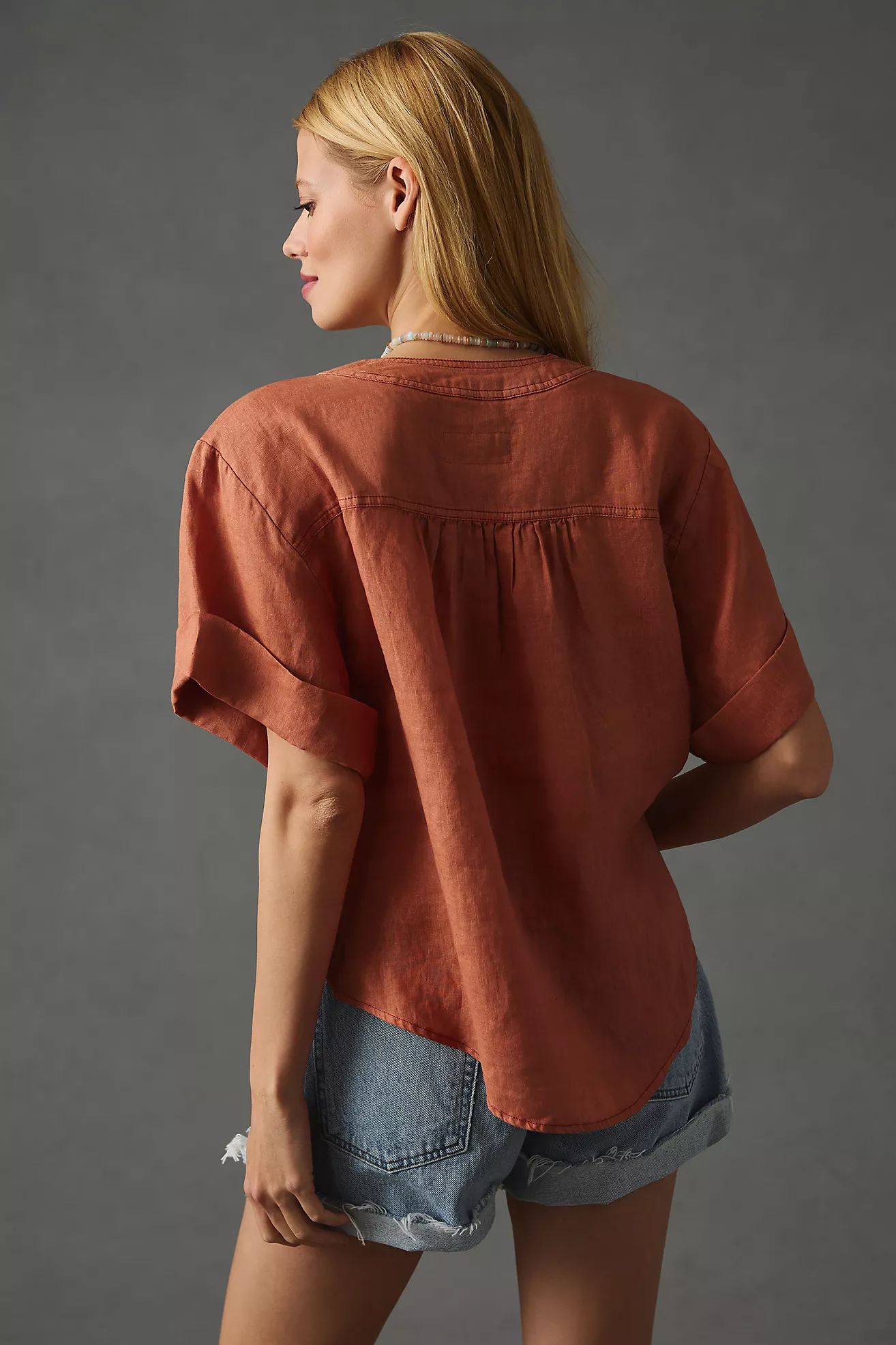 Pilcro Linen Henley Surf Shirt | Anthropologie (US)