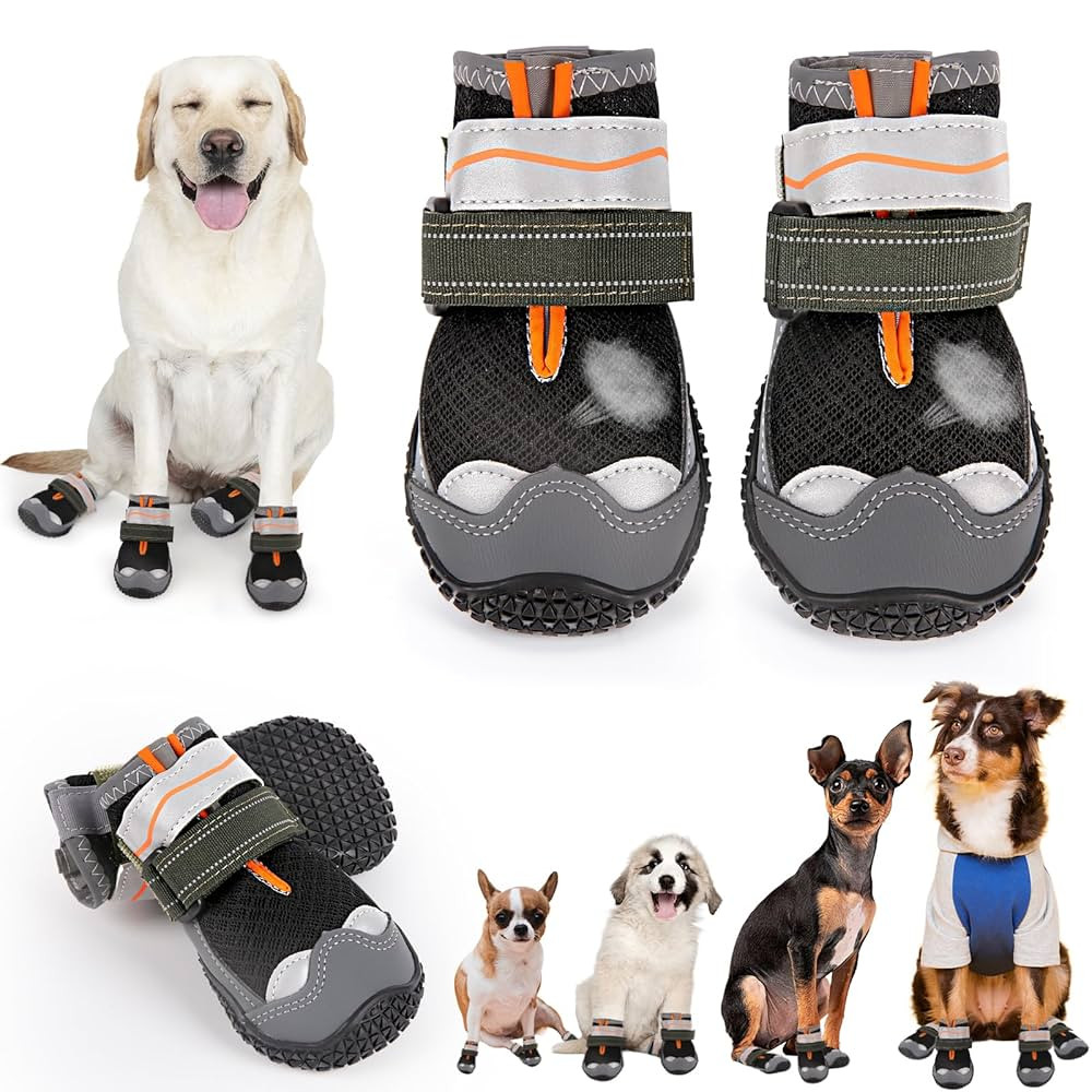 Dog Shoes for Hot Pavement, Large Small Medium Dogs Summer Booties Paw Protectors Mesh Breathable... | Amazon (US)