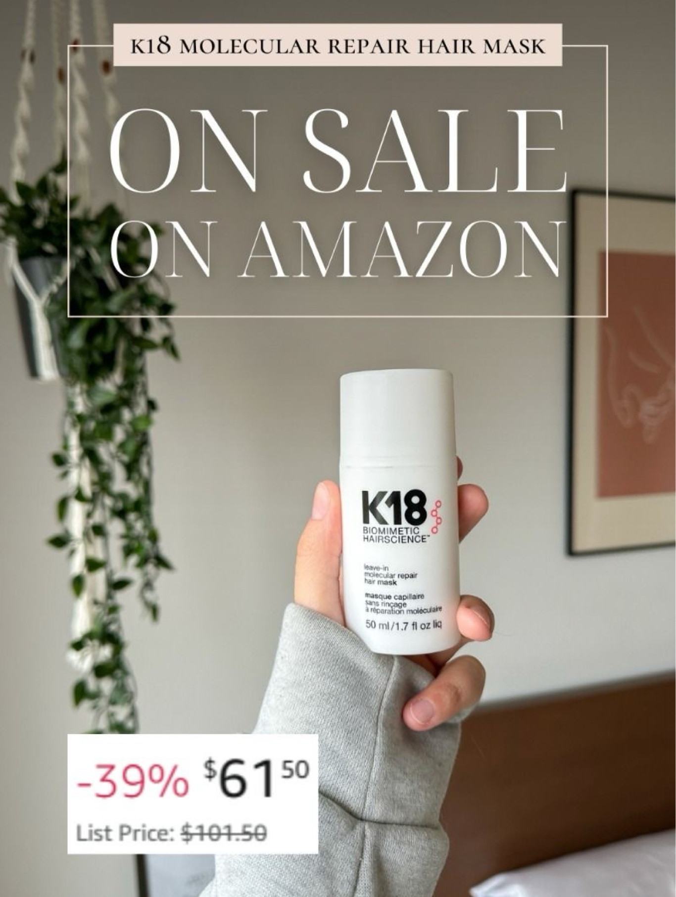 K18 MOLECULAR REPAIR HAIR MASK ON SALE 🤯🤍 

This mask is the ultimate must-have for your hair! If your hair is even slightly damaged, you NEED this product. Honestly, it’s simply amazing and it transformed my hair. It looks so much better, my ends are much less split and it’s so much softer and shinier. My hair is definitely healthier since I’m using this product!

#LTKbeauty #LTKsalealert