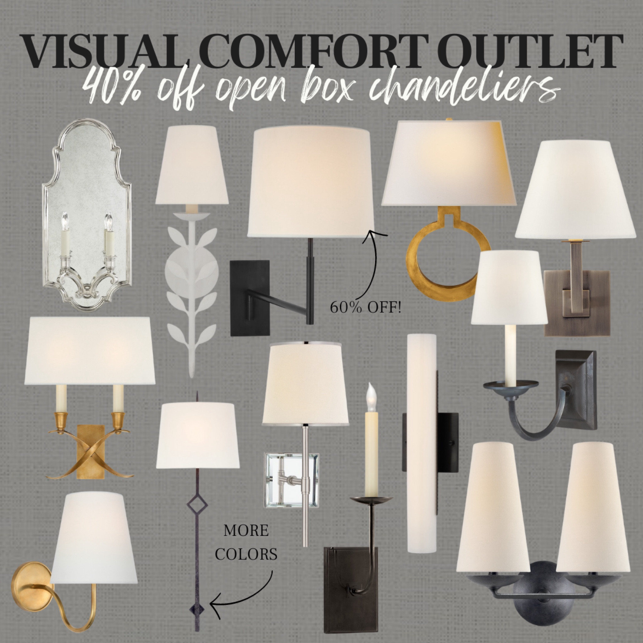 CLICK FIRST PHOTO TO VIEW ONLINE OUTLET!
Visual comfort sconces for 40% off up to 60% off! 

#LTKsalealert #LTKhome #LTKstyletip