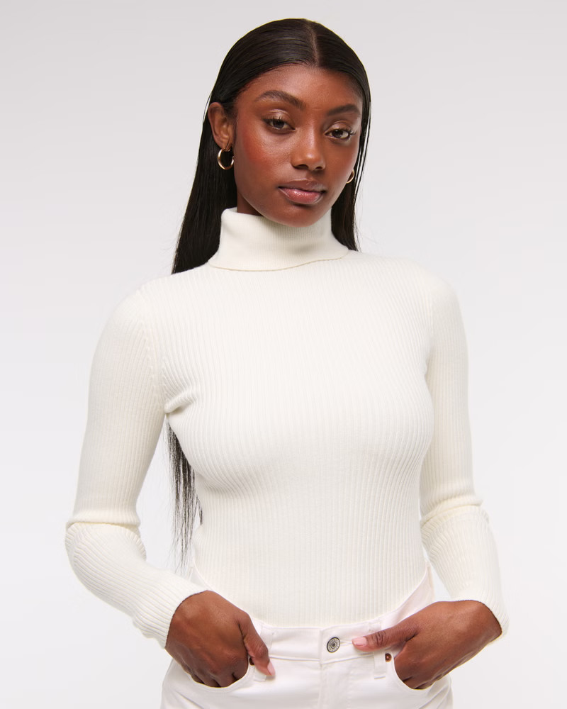 LuxeLoft Slim Ribbed Turtleneck Top | Abercrombie & Fitch (US)