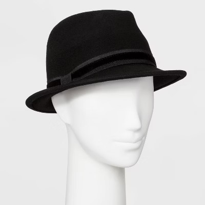 Women's Felt Porkpie Fedora - A New Day™ Black | Target