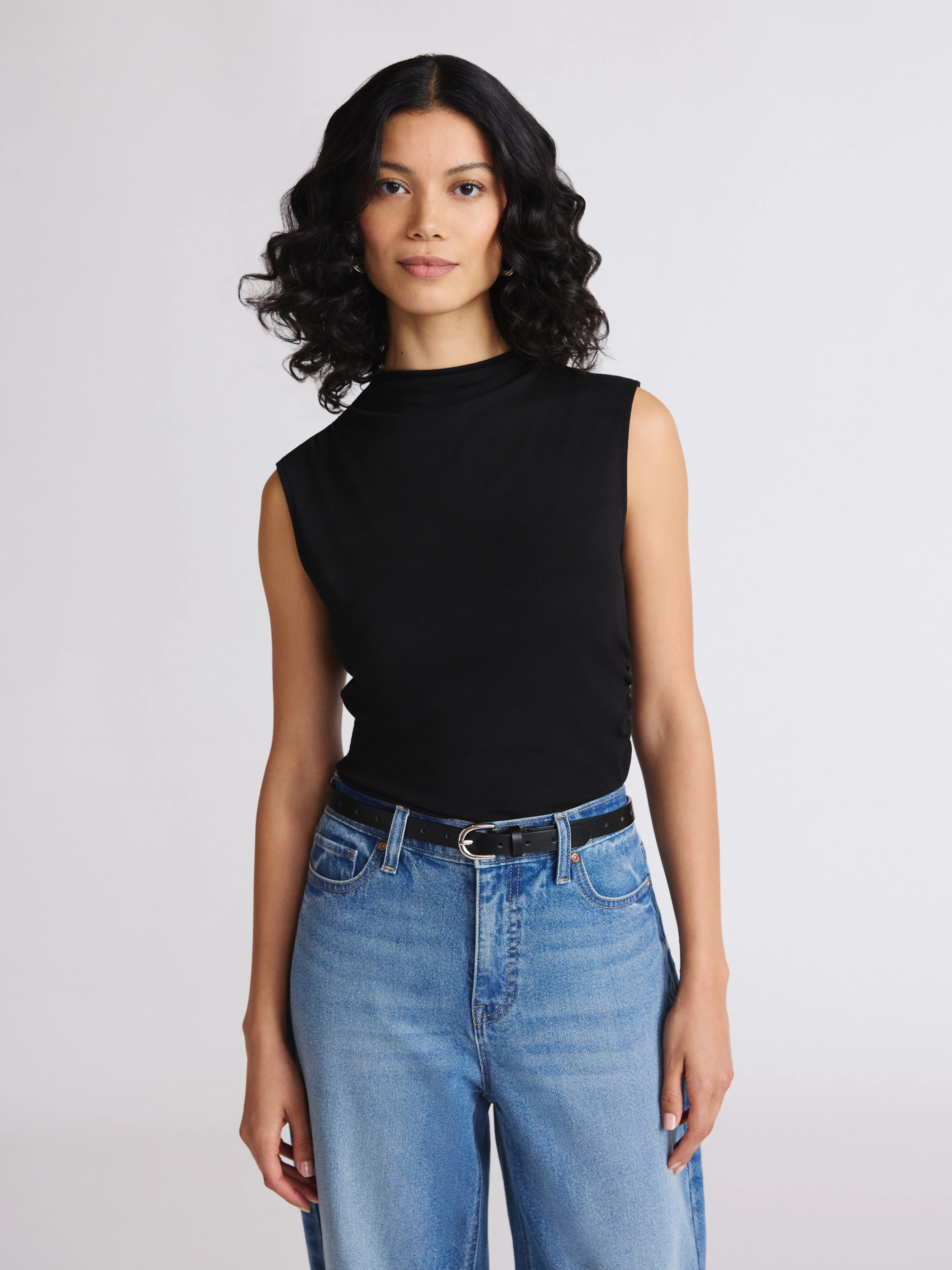 Sofia by Sofia Vergara Women's Mock Neck Ruched Tank Top, Sizes XS-XXXL | Walmart (US)