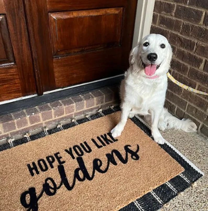 Hope You Like Goldens Doormat, Golden Retriever Dog Pet Door Mat, Outdoor Welcome Mat Rug, Print ... | Etsy (US)
