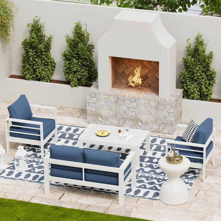 UDPATIO Aluminum Patio Furniture Set, Metal Patio Furniture Outdoor Couch, Aluminum Patio Chairs | Walmart (US)