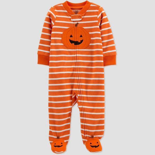 Baby Pumpkin Fleece Footed Pajama - Just One You® made by carter's Orange | Target