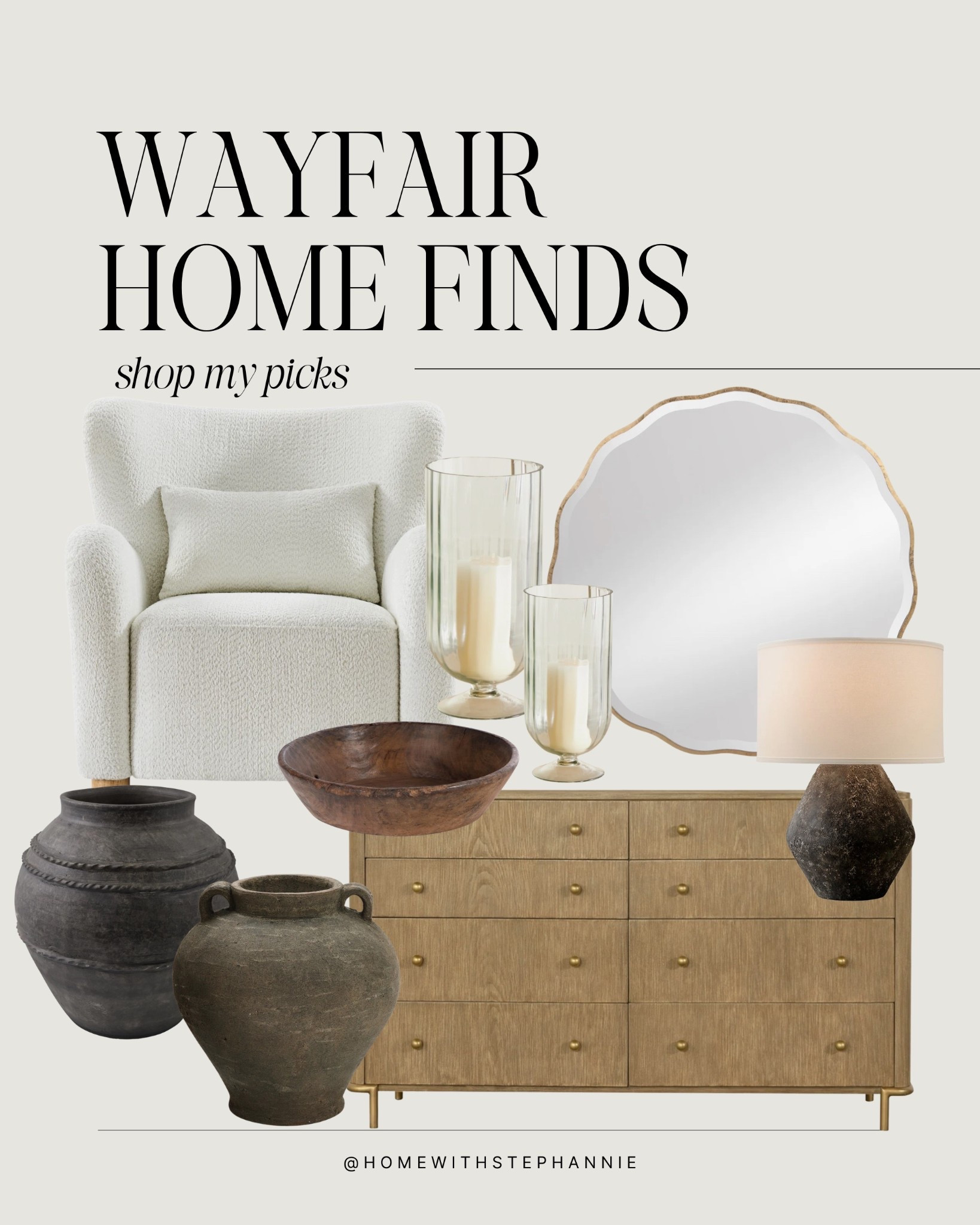 @Wayfair home finds 

#wayfairpicks #wayfairsale #wayfairhomedecor #mirror #dresser #vase #tablelamp #accentchair

#LTKHome #LTKSeasonal