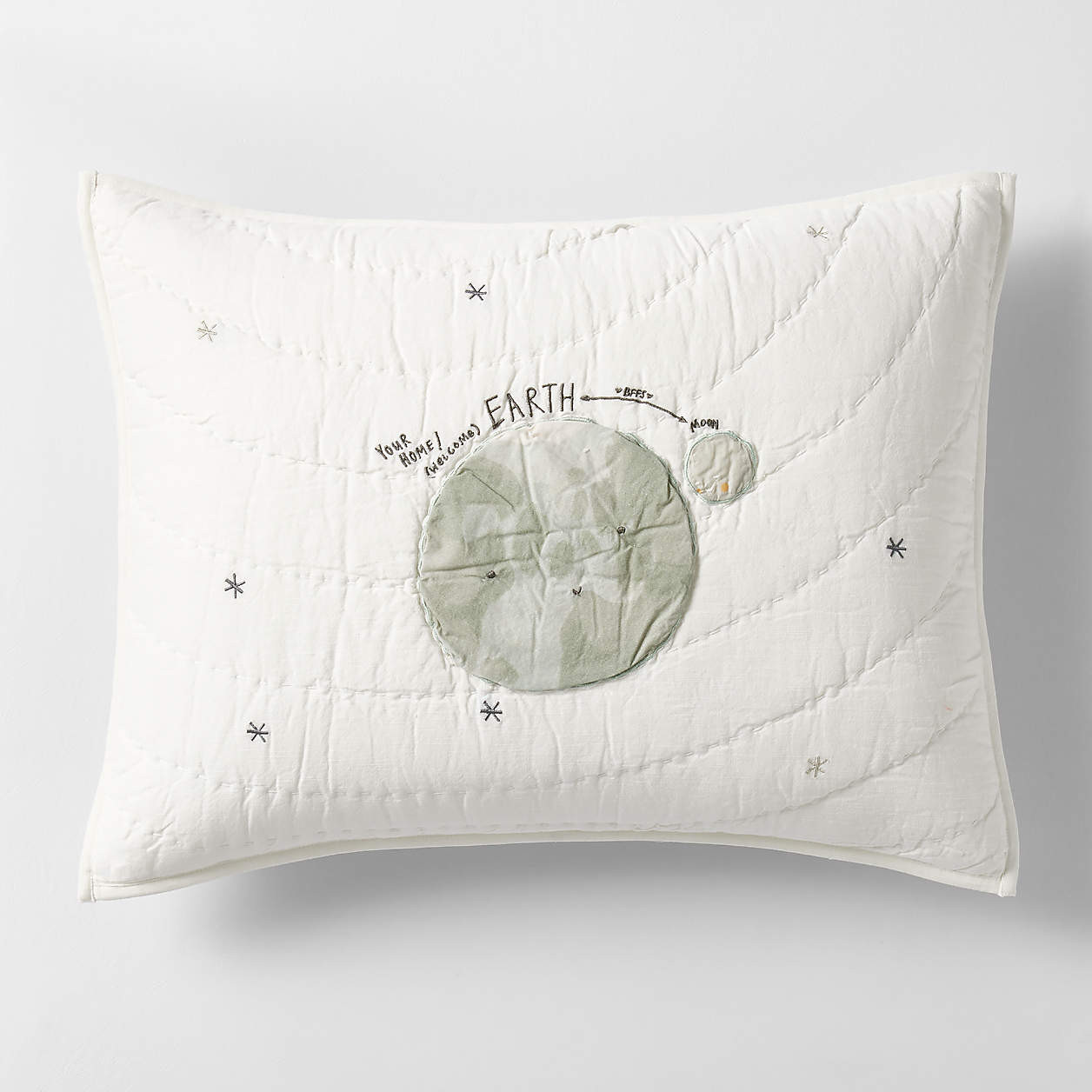 Outer Space Organic Cotton Kids Pillow Sham + Reviews | Crate & Kids | Crate & Barrel