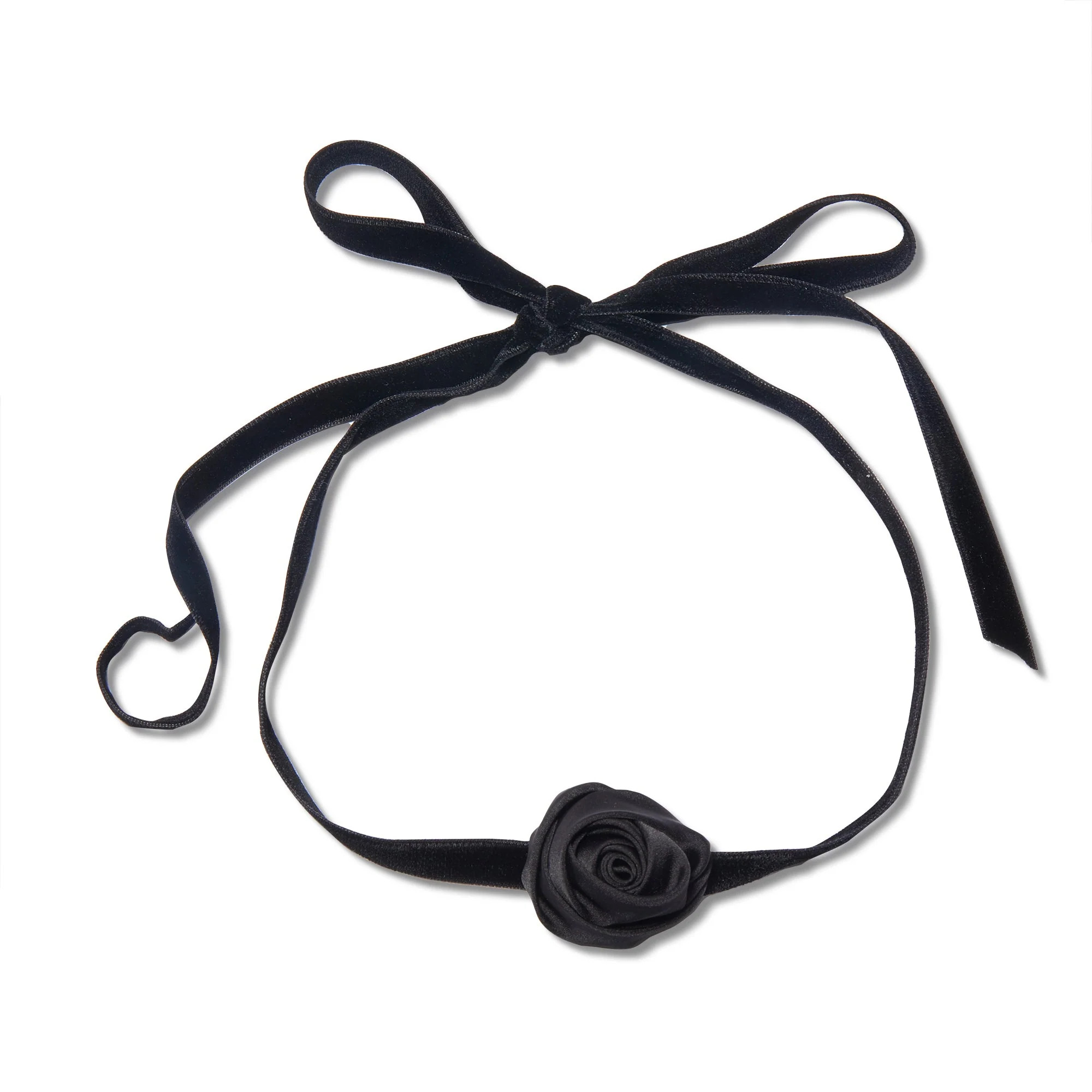 JET SILK ROSETTE RIBBON CHOKER | LELE SADOUGHI