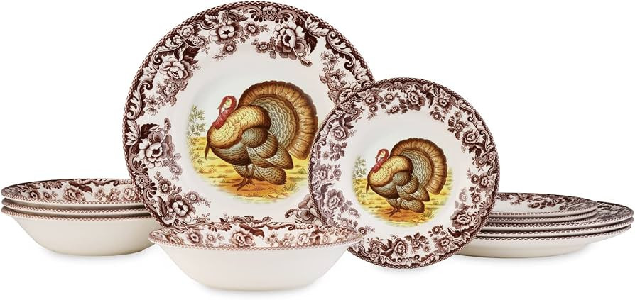 Spode Woodland Turkey 12 Piece Dinnerware Set | Amazon (US)