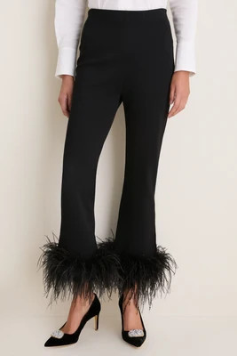 Black Feather Compression Knit Ashford Pants | Tuckernuck (US)