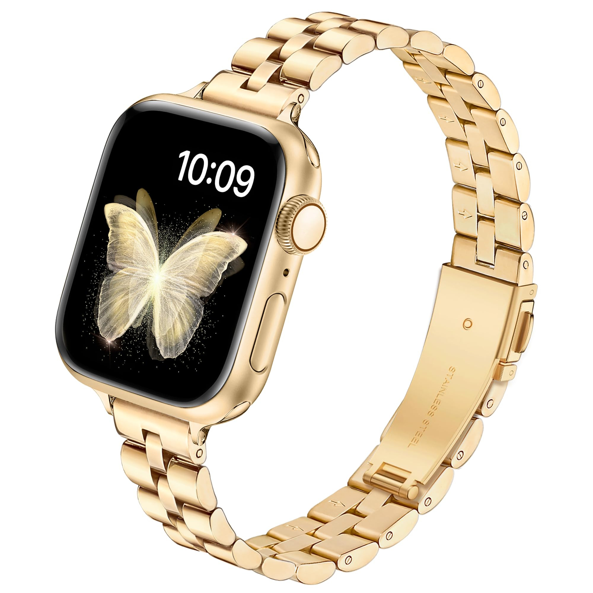 Slim Metal Band for Apple Watch Bands for Women 41mm 40mm 42mm(S10/11) 38mm iWatch Bands, Stainle... | Amazon (US)