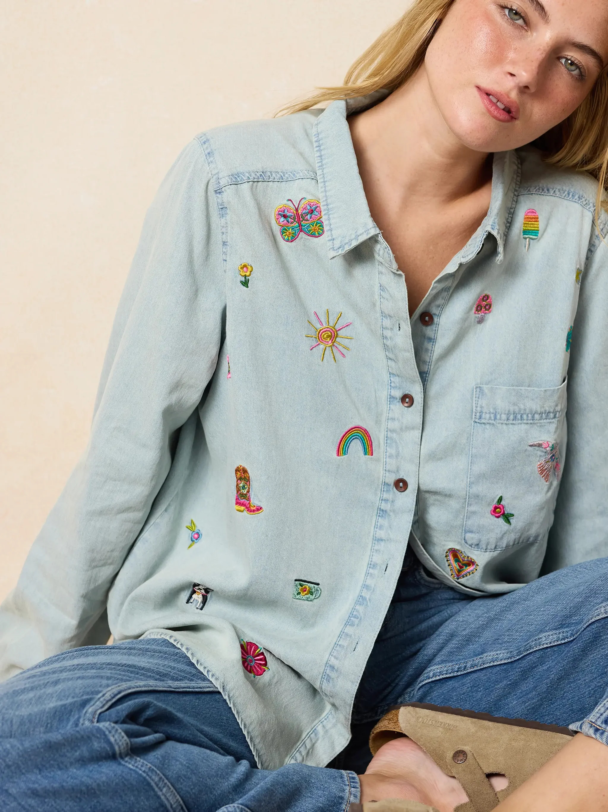 Fave Little Things Embroidered Shirt | Natural Life