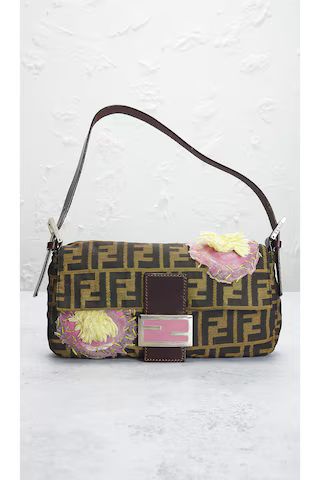 FWRD Renew Fendi Zucca Baguette Shoulder Bag in Brown from Revolve.com | Revolve Clothing (Global)
