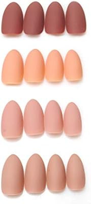 Laza 96 Pcs Colorful Fake Nails 4 Pack Stiletto Almond Peach Purplish Conch Carmine Full Cover Lo... | Amazon (US)