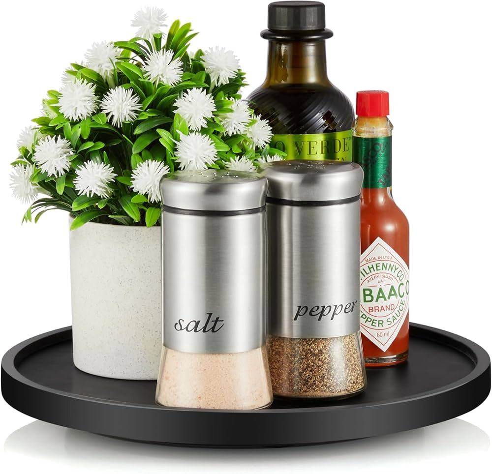 9" Lazy Susan Organizer Turntable for Cabinet - Bivvclaz Wooden Lazy Susan for Cabinet Table Pant... | Amazon (US)