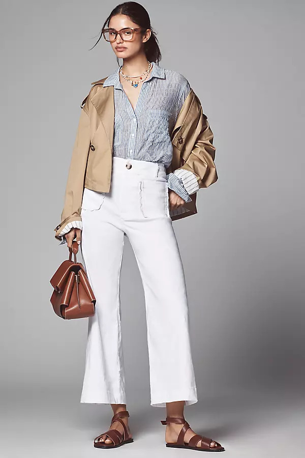 The Colette Scallop-Pocket Cropped Wide-Leg Pants by Maeve: Magic Fabric Edition | Anthropologie (US)