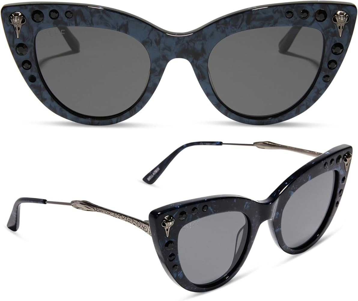 DIFF Harry Potter Bellatrix Designer Cat Eye Sunglasses for Women UV400 Protection, Geo Black + G... | Amazon (US)