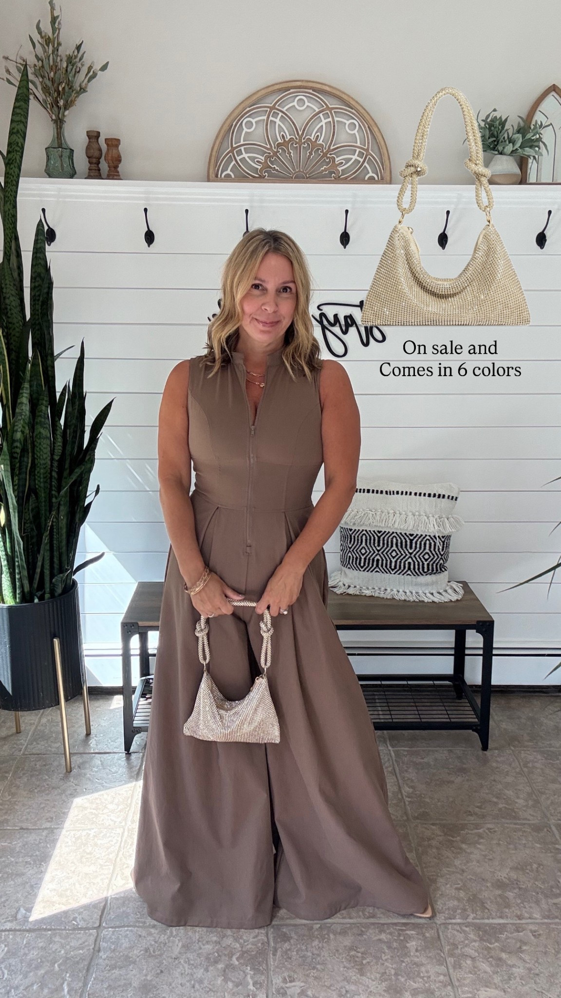 This bag is perfect for the holidays or weddings and is on sale, comes in 6 colors. Jumpsuit is a medium 

#LTKGiftGuide #LTKHoliday #LTKWedding