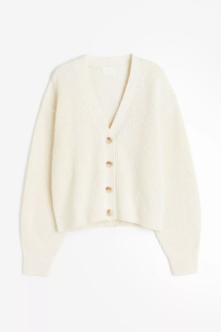 Rib-knit Cardigan curated on LTK  Rib knit cardigan, Knit cardigan, Beige  cardigan