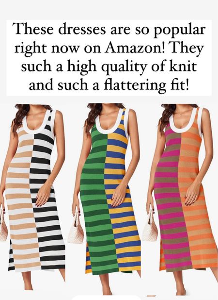 Cutest stripe knit dresses. 

#LTKFindsUnder50 #LTKStyleTip