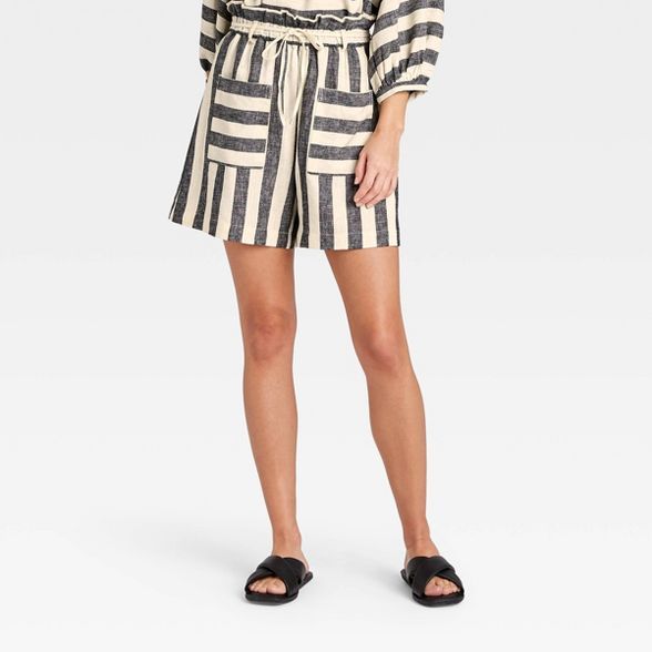 Women's Striped Shorts - Who What Wear™ Gray/White | Target