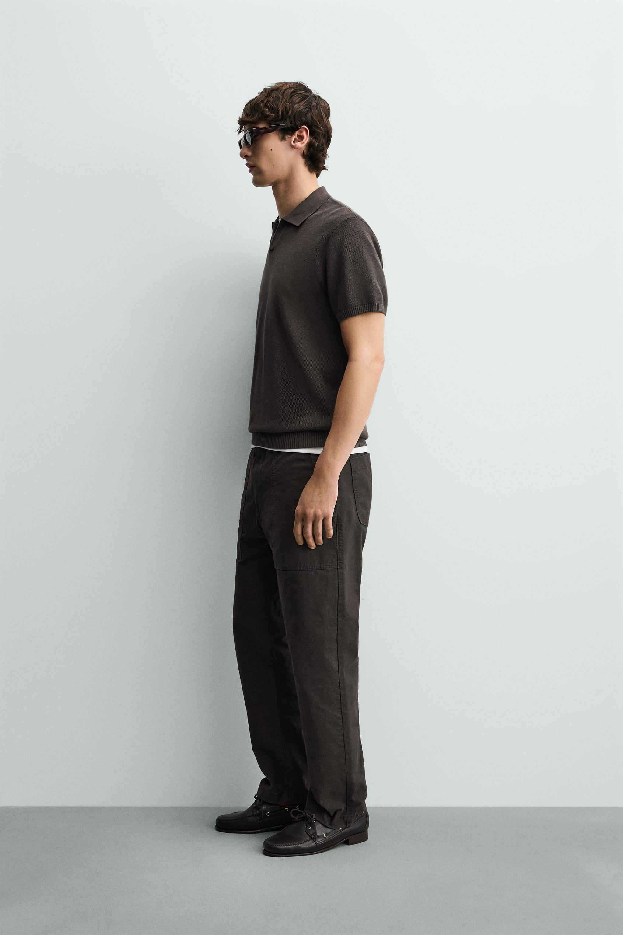 TEXTURED KNIT POLO SHIRT | Zara UK