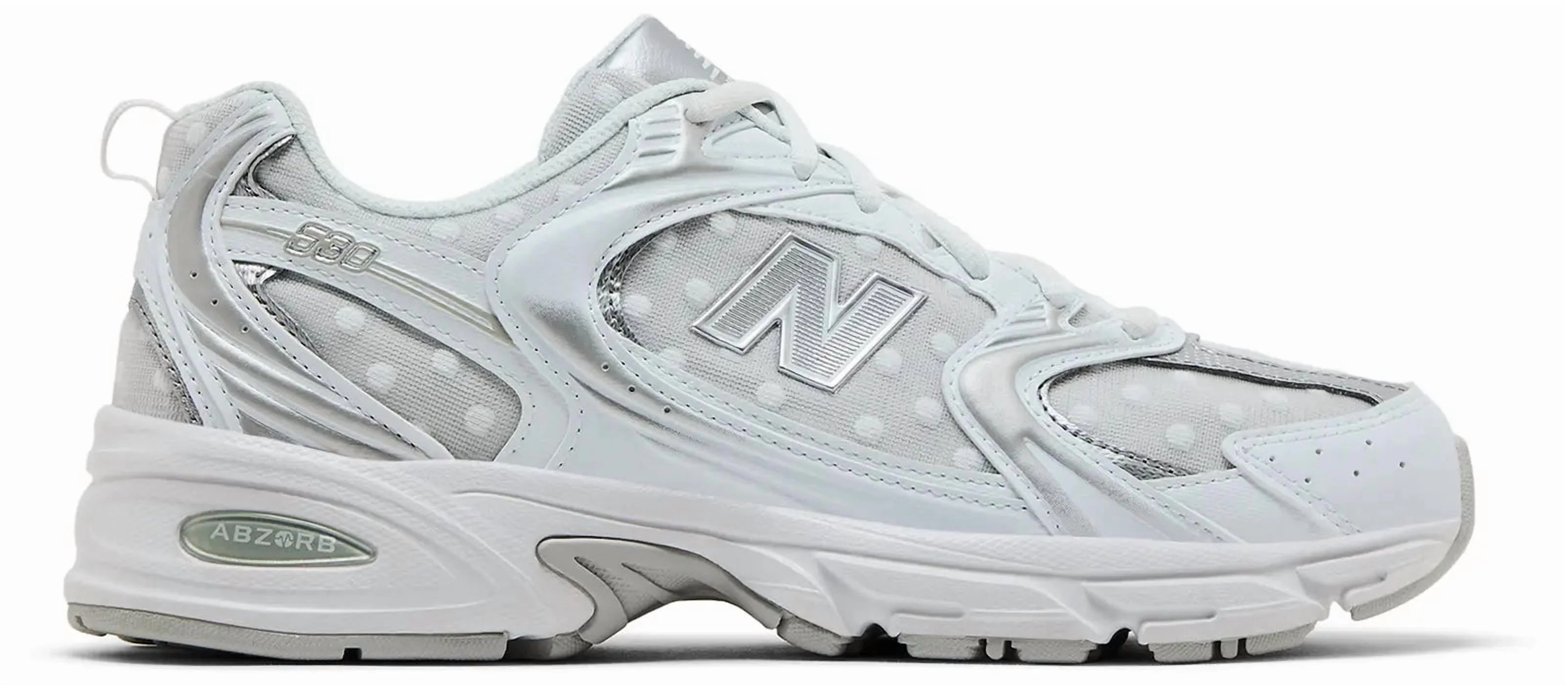 New Balance 530 White Silver Metallic Polka Dots | Walmart (US)