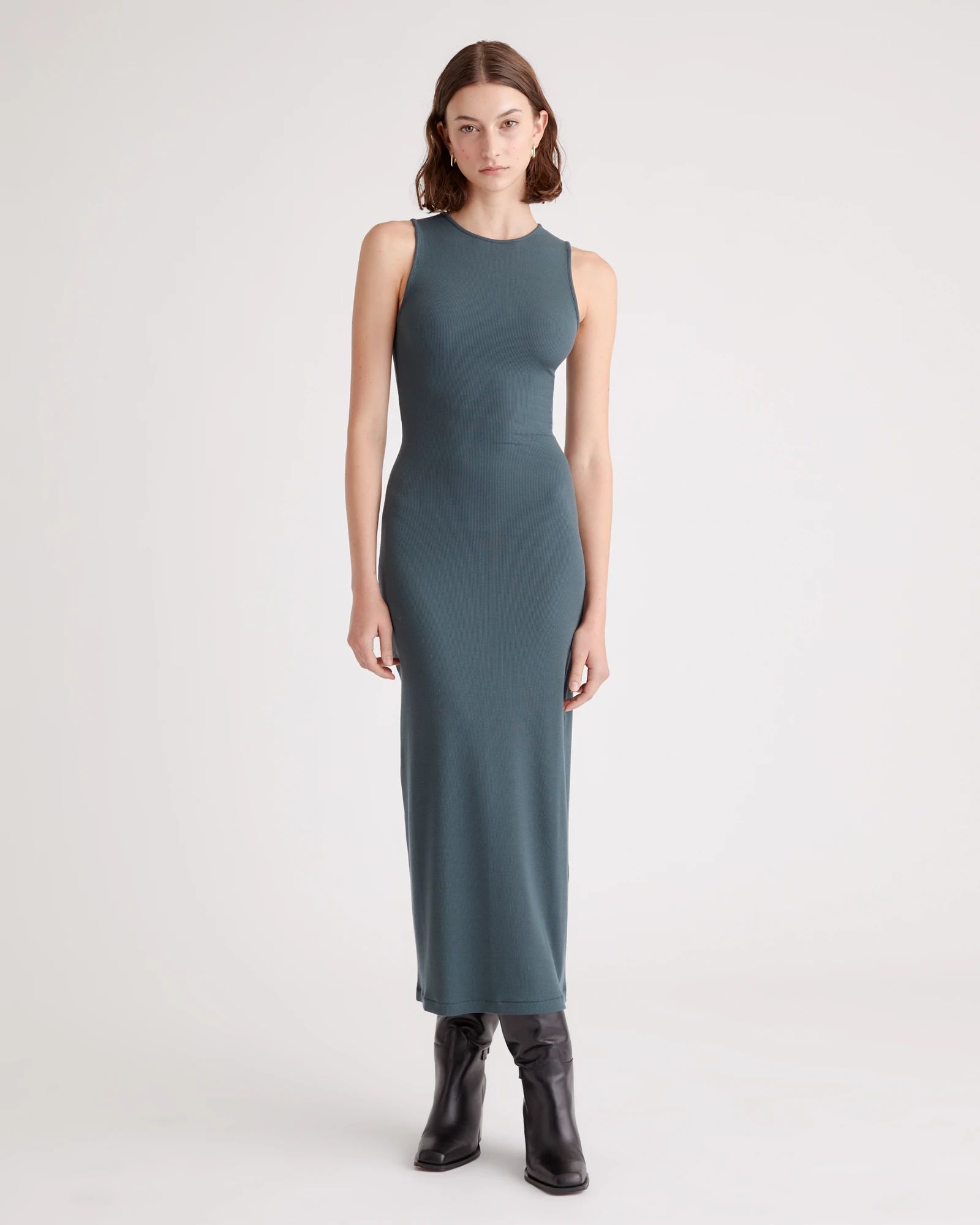 Tencel Rib Knit Tank Midi Dress | Quince