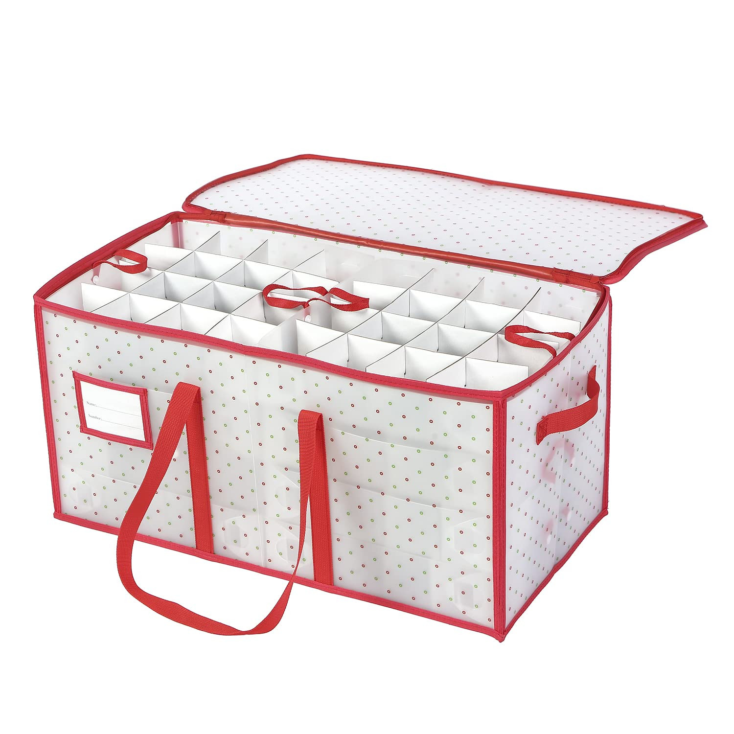 Sattiyrch Plastic Christmas Ornament Storage Box with Dual Zipper Closure - Box Contributes Slots... | Amazon (US)