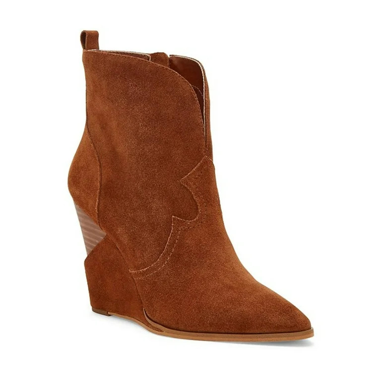 Jessica Simpson Hilrie Fashion Boot Tobacco Brown Suede Pointed Wedge Booties (8.5, tobacco) | Walmart (US)