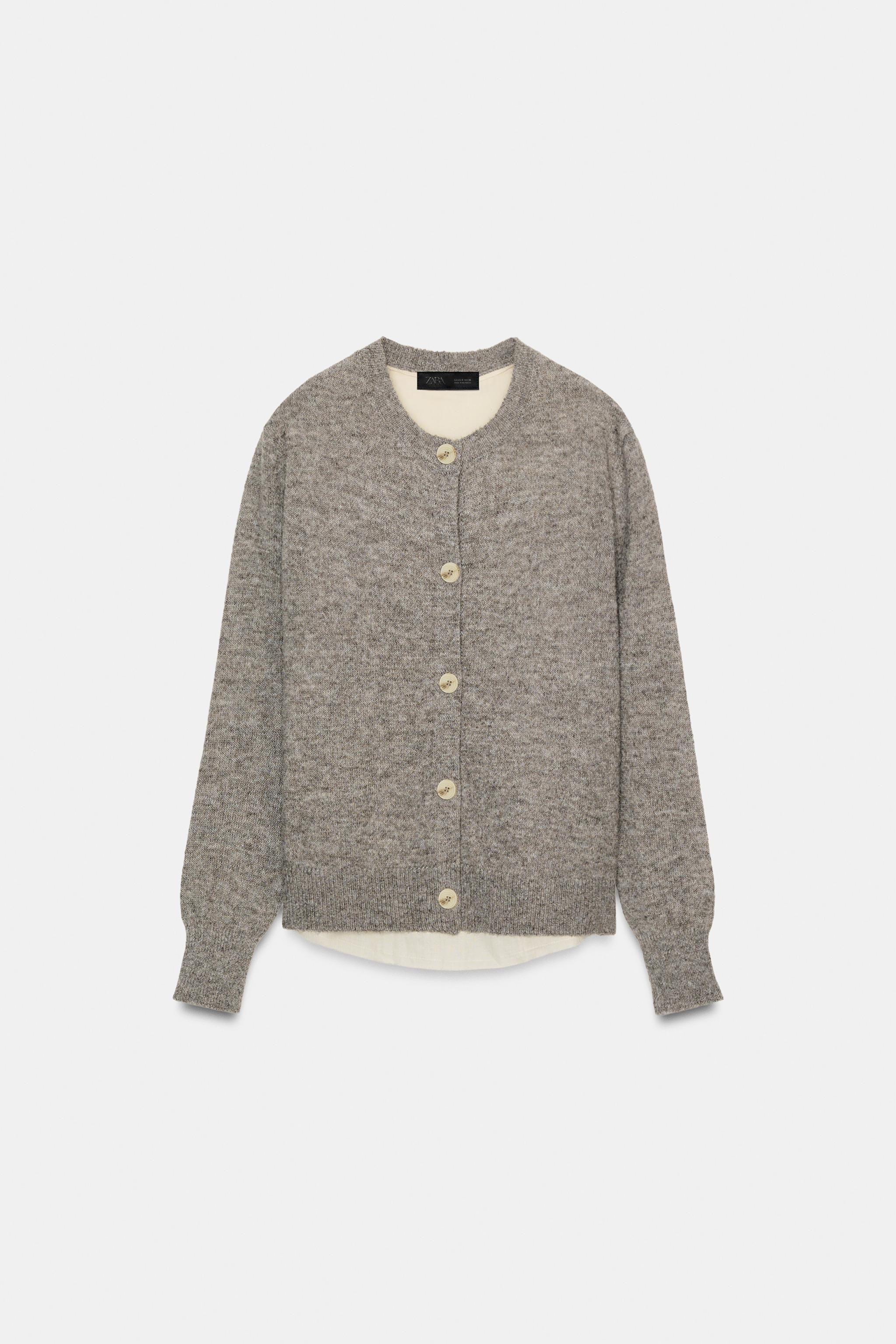 COMBINATION KNIT CARDIGAN WITH BELT | Zara US