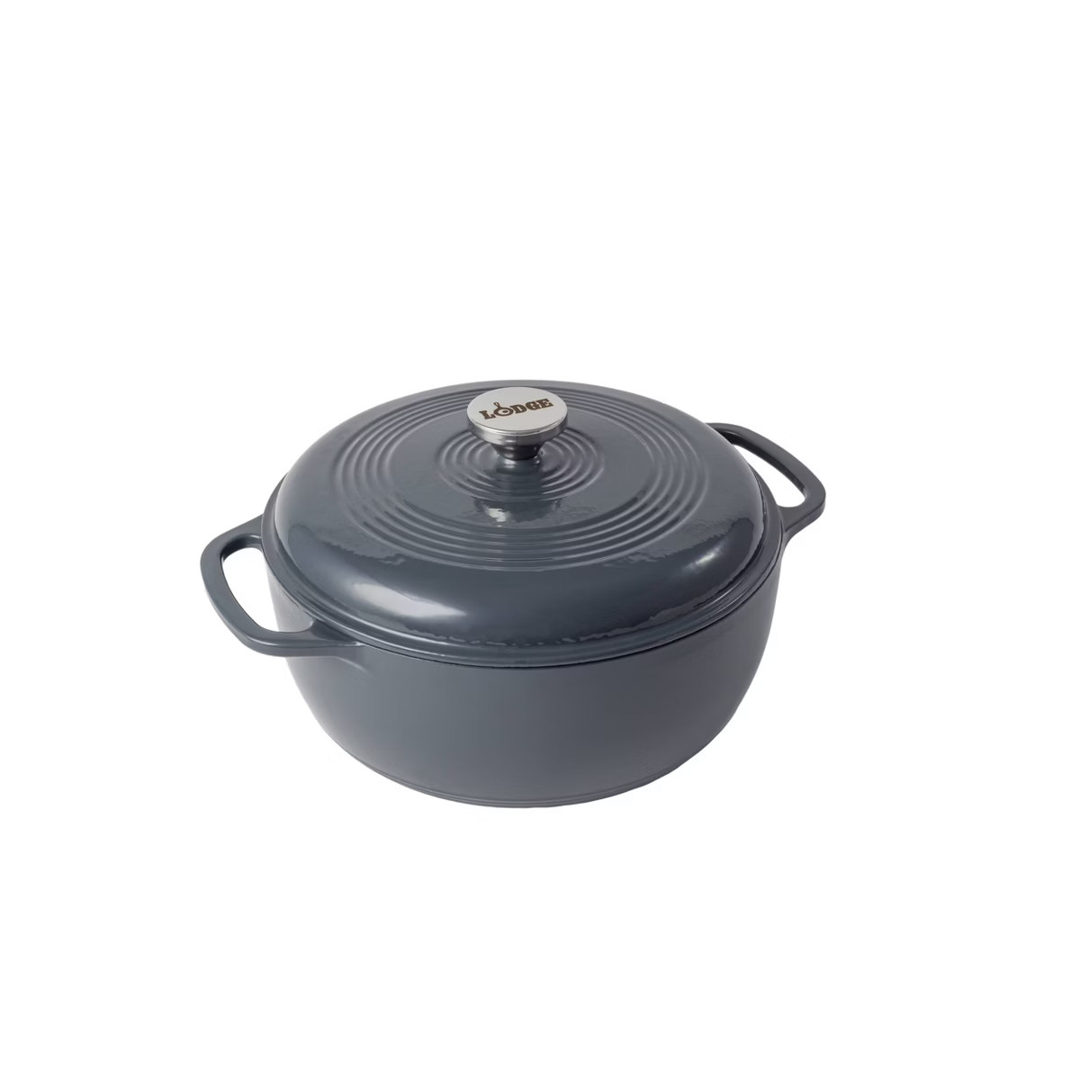 Lodge 6qt Cast Iron Enamel Dutch Oven Twilight with Silver Handle | Target