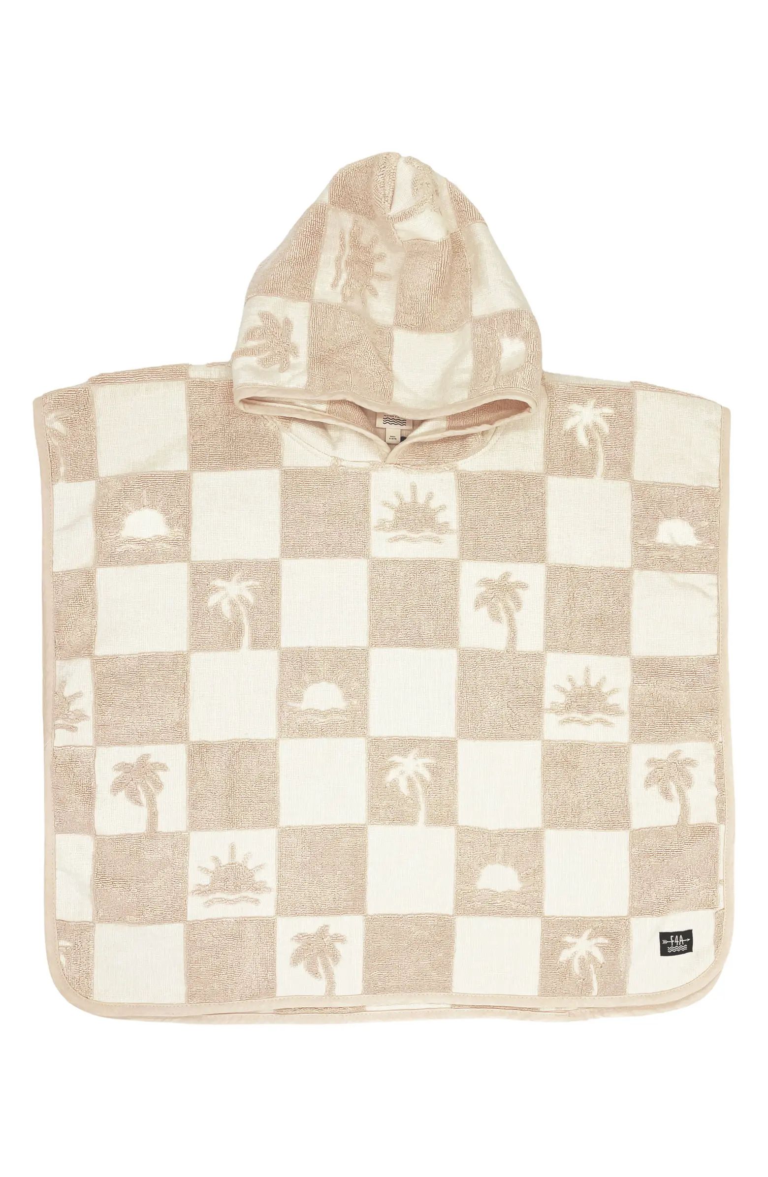 Feather 4 Arrow Kids' El Rey Checkerboard Terry Cloth Hooded Poncho | Nordstrom | Nordstrom