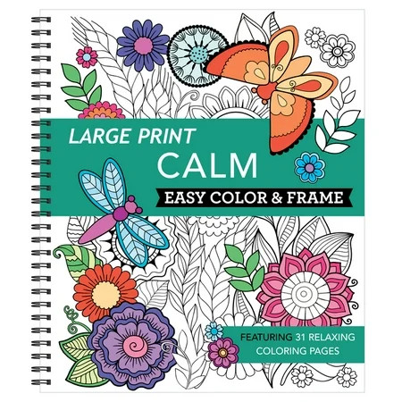 Color & Frame: Large Print Easy Color & Frame - Calm (Adult Coloring Book) (Other) | Walmart (US)