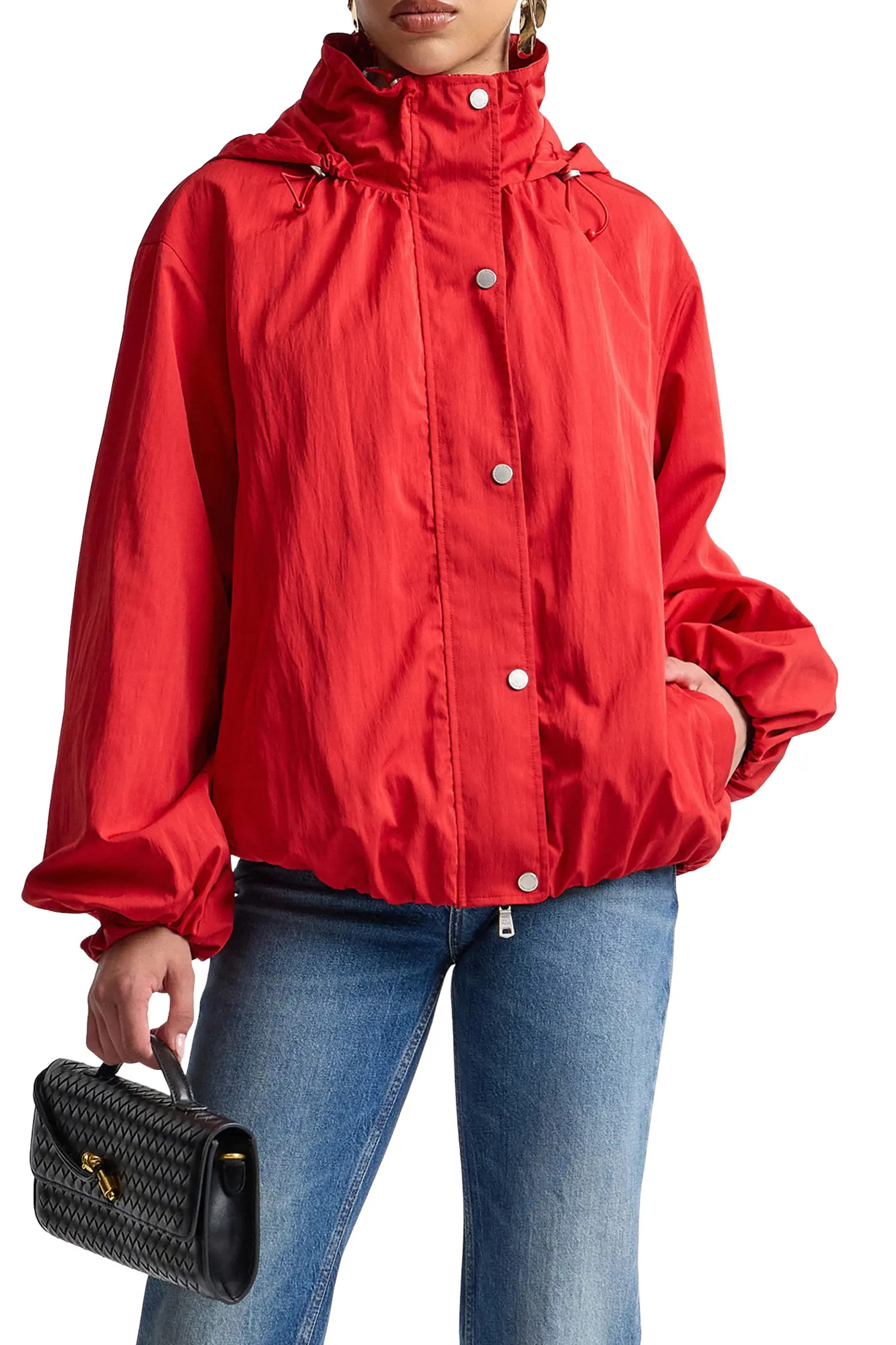 Balloon Hem Hooded Rain Jacket (Women) | Nordstrom | Nordstrom